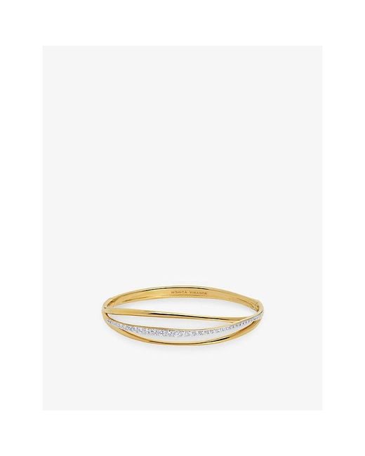 Monica Vinader Metallic Nura Pavé18Ct Vermeil And Lab-Grown Diamond Bangle
