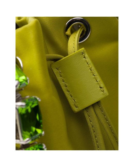 Prada Green Re-nylon Jeweled Nylon And Leather Mini Bag