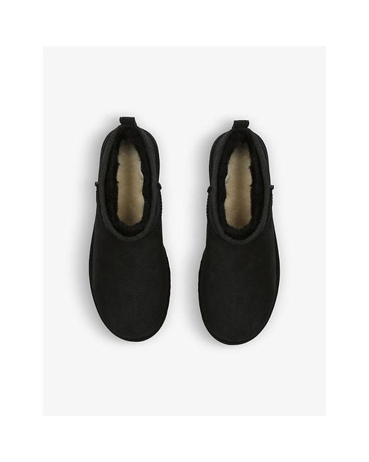Ugg Black Classic Ultra Mini Shearling-Lined Suede Ankle Boots for men
