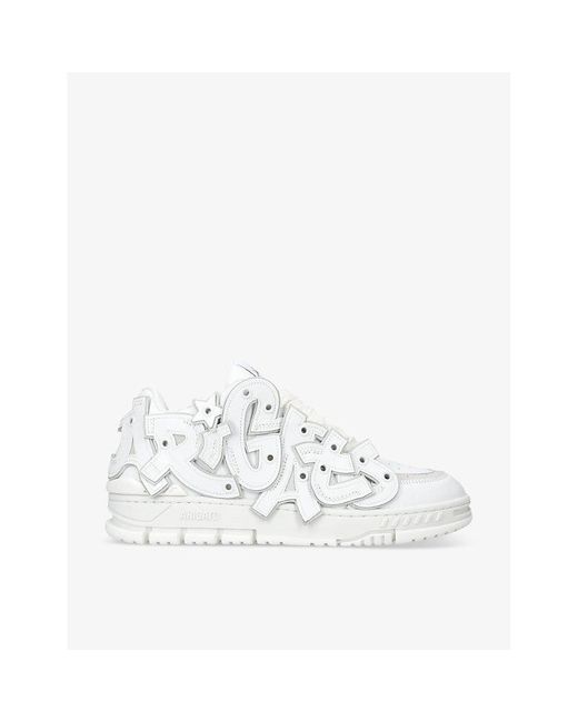 Axel Arigato White Area Typo Typography-appliquéd Leather-blend Mid-top Trainers for men