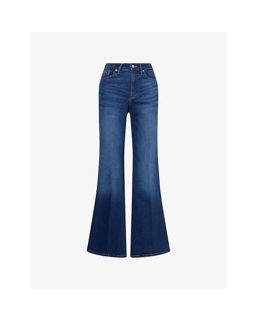 GOOD AMERICAN Blue Good Legs Flared Stretch-Denim Jeans