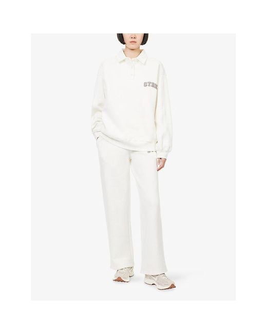 The Couture Club White Ctre Straight-Leg Cotton-Jersey Jogging Bottoms