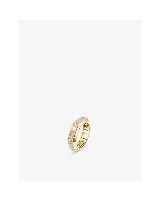 Messika Metallic Moderniste Medium Pave 18Ct And 0.35Ct Diamond Ring