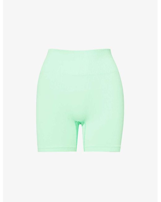 GYMSHARK Green Everywear Seamless Logo-print Stretch-knit Shorts X