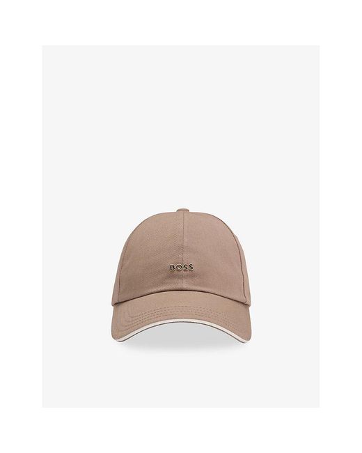 Boss Brown Logo-Plaque Cotton Baseball Cap