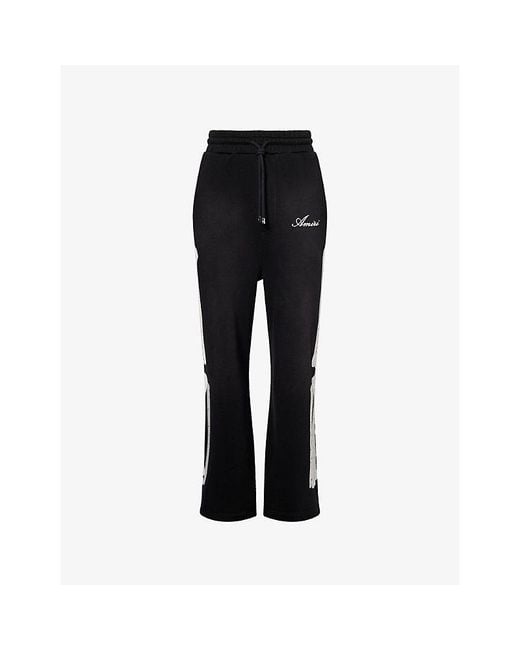 Amiri Black Bones Oversized Cotton-Jersey Jogging Bottoms for men