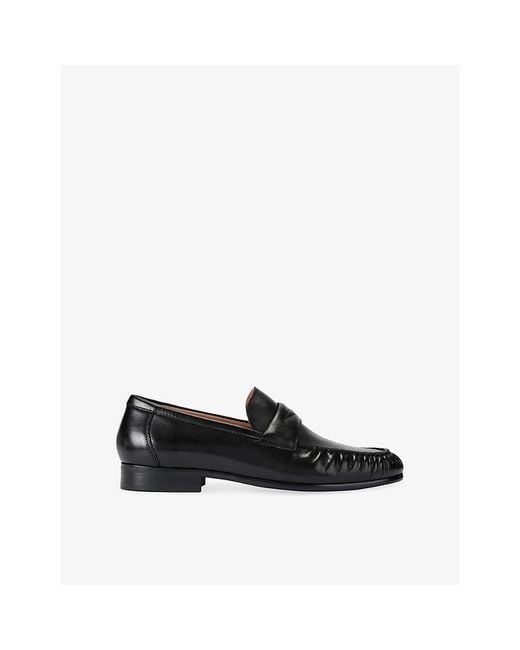 Steve Madden Black Passage Leather Loafers for men
