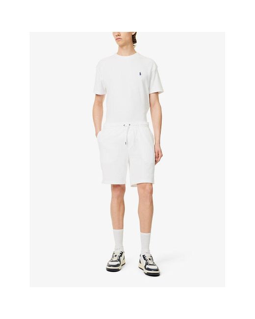 Polo Ralph Lauren White Brand-embroidered Terry-texture Cotton-blend Shorts Xx for men
