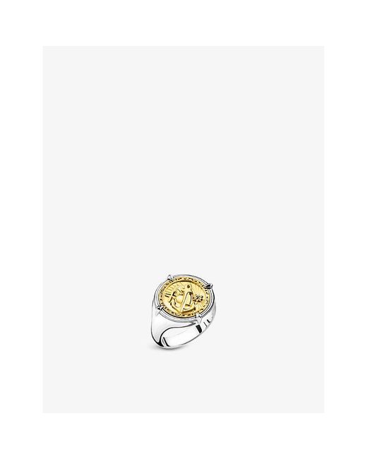Thomas Sabo Multicolor Faith, Love, Hope 18Ct- Plated Sterling- Signet Ring