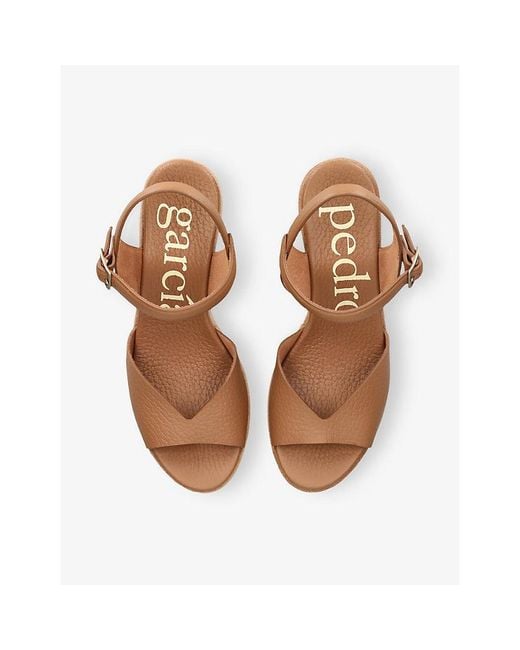 Pedro Garcia Natural Doina Leather Heeled Sandals