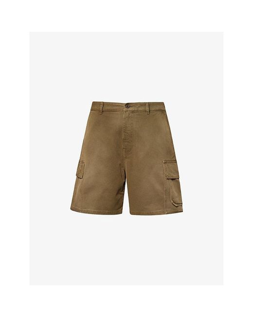 Loewe Green Cargo Regular-Fit Cotton Shorts for men