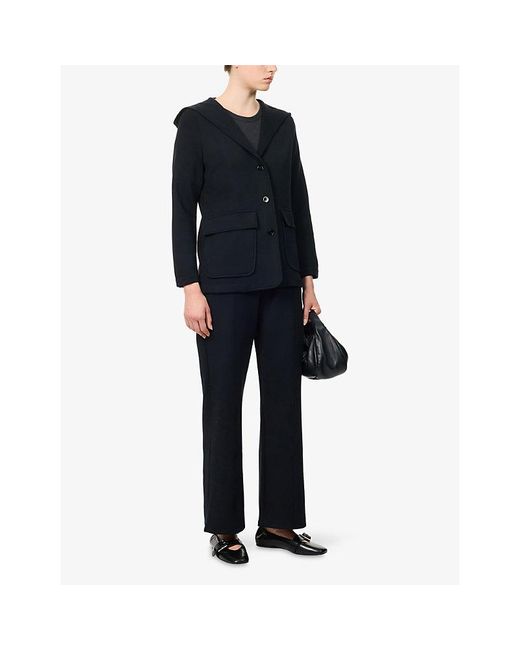 Kayanee Blue Hooded Stretch-Jersey Blazer