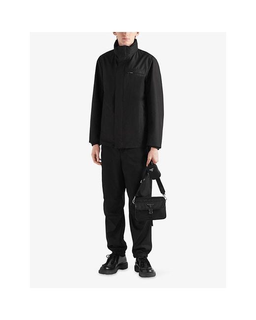 Prada Black Technical High-Neck Blouson Woven Jacket for men