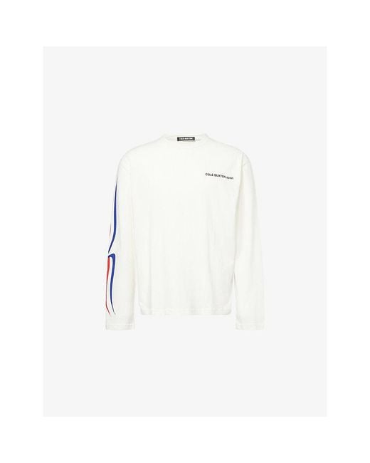 Cole Buxton White Sport Long-Sleeve Cotton-Jersey T-Shirt for men