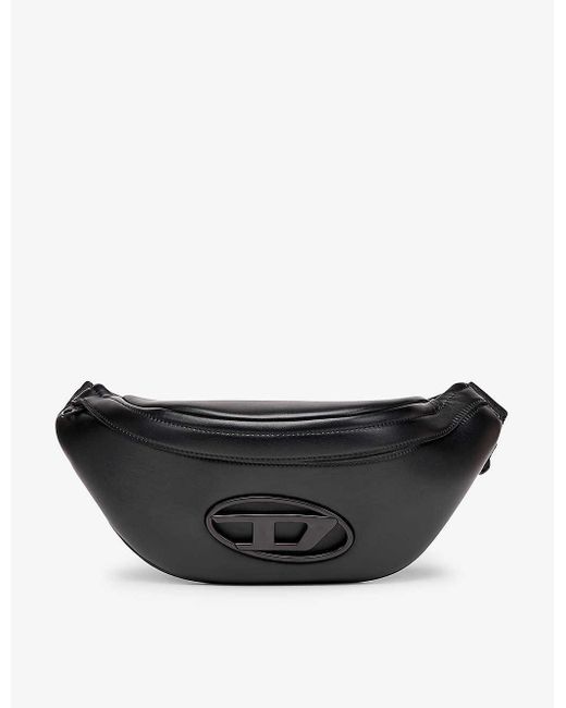 DIESEL Black Hol-d Logo-embossed Faux-leather Belt Bag for men