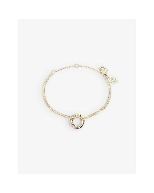 Cartier White Trinity 18Ct, Rose And And 0.19Ct Diamond Bracelet