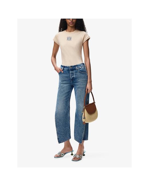 Loewe Natural X Paula's Ibiza Brand-Embroidered Small-Fit Cotton-Jersey T-Shirt