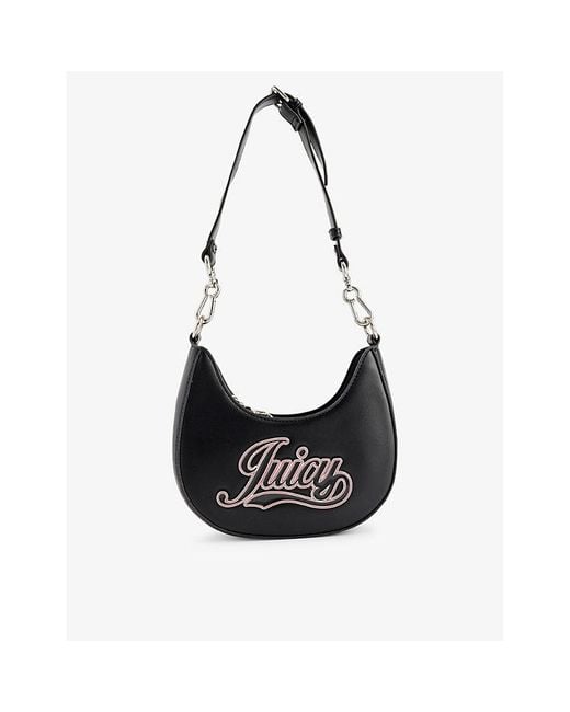 Juicy Couture Black Branded-plaque Detachable-strap Faux-leather Shoulder Bag