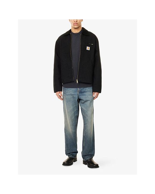 Carhartt Black Detroit Summer Logo-Patch Cotton Jacket for men