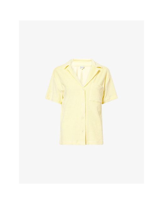 Hunza G Yellow Cuban Short-Sleeve Terry Toweling Shirt