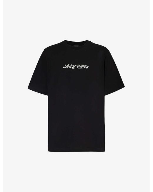Daily Paper Black Unified Logo-print Cotton-jersey T-shirt for men