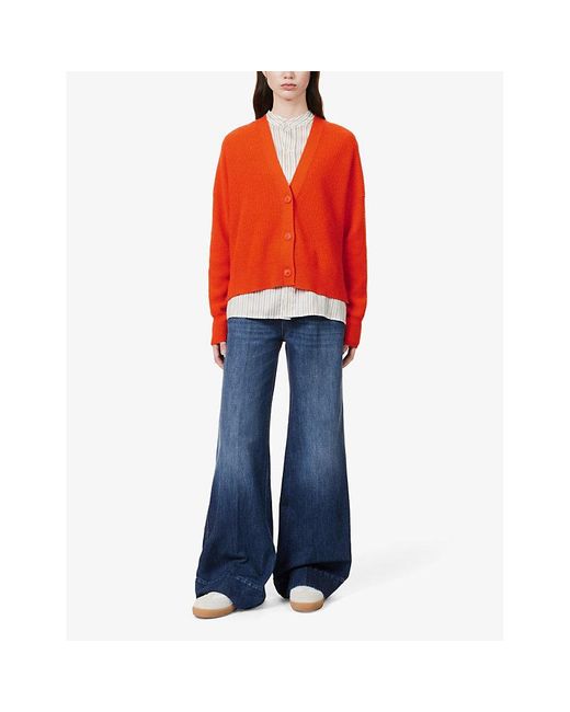 360cashmere Red Bridget Relaxed-fit Cashmere Knitted Cardigan