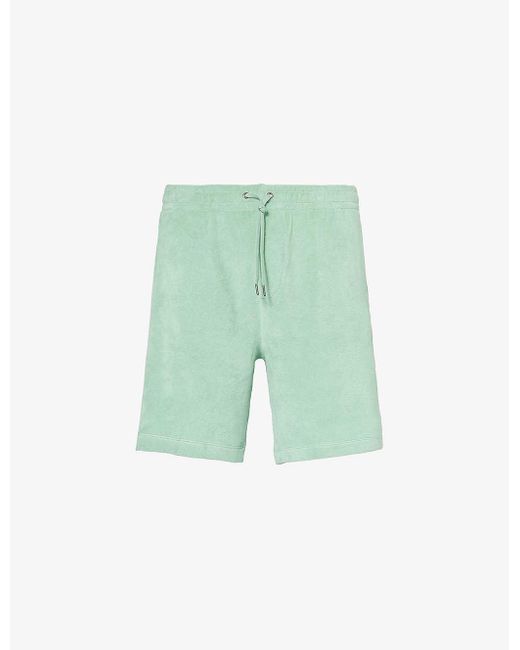 Polo Ralph Lauren Green Brand-embroidered Terry-texture Cotton-blend Shorts for men
