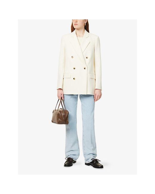 FRAME White Relaxed-Fit Everyday Woven Blazer