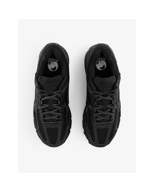 Nike Black Zoom Vomero 5 Logo-embossed Leather And Mesh Low-top Trainers for men