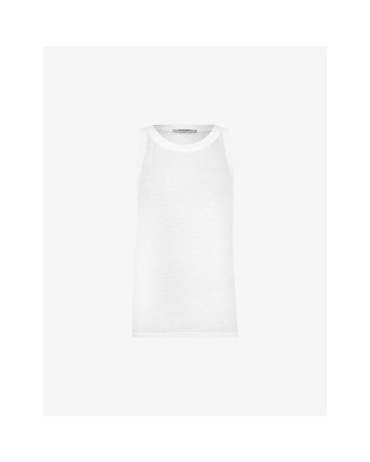 AllSaints White Rina Round-Neck Sleeveless Stretch-Woven Tank