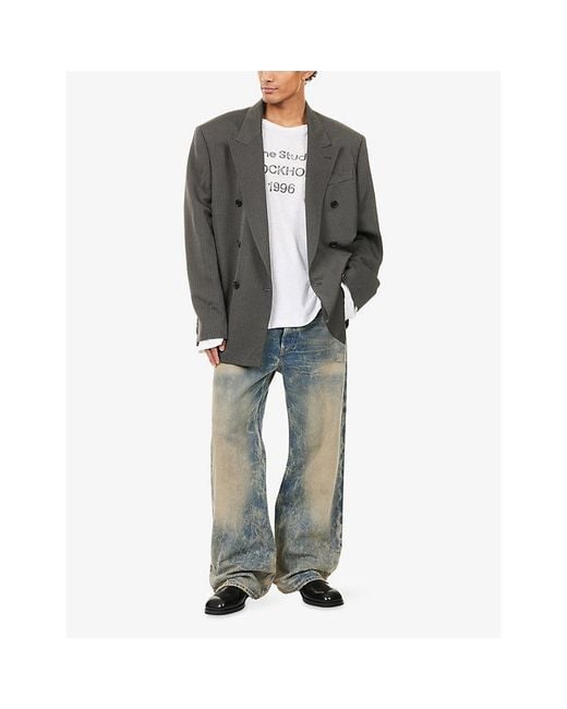 Acne Black Jarvel Herringbone Woven Blazer for men