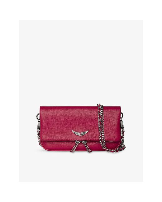 Zadig & Voltaire Purple Rock Nano Leather Clutch Bag