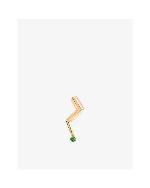 La Maison Du Couturier White Selda Lightning Medium 14Ct Rose- And Emerald Single Stud Earring