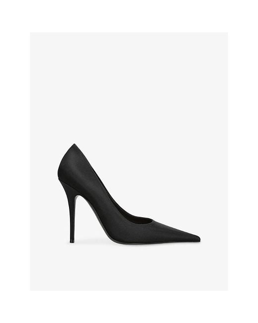 AMINA MUADDI Black Barbara 105 Satin Pumps