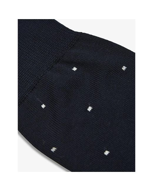 Reiss Blue Mario Spot-Print Cotton Socks for men