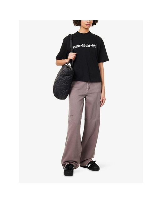 Carhartt Black Archive Script Logo-Print Cotton T-Shirt