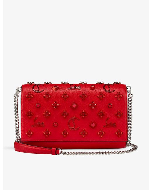 Christian Louboutin Red Paloma Nthesky Leather Clutch Bag