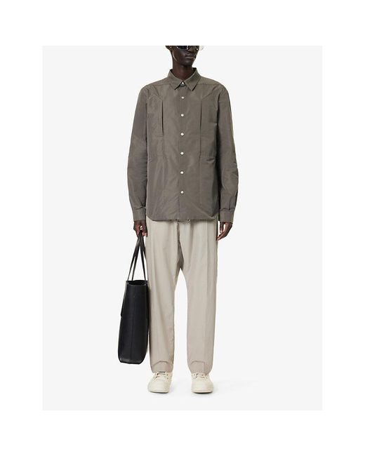 Rick Owens Gray Fogpocket Relaxed-fit Woven Overshirt for men
