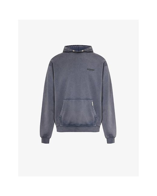Represent Blue Owners' Club Brand-print Cotton-jersey Hoody X for men