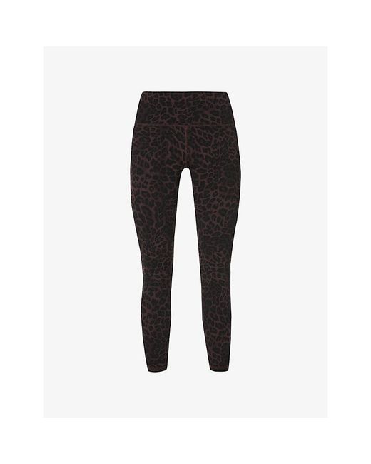 Sweaty Betty Black Ultimate Studio 7/8 Leopard-Print Yoga Leggings