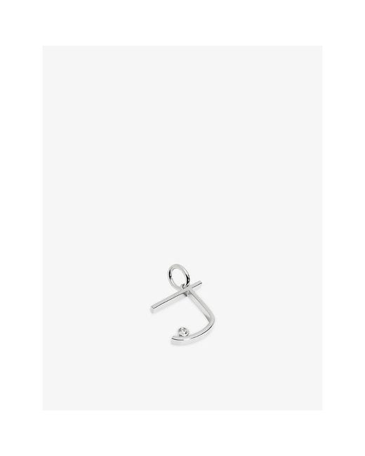 Monica Vinader White Initial J Solitaire Lab-Grown Diamond And Sterling Pendant Charm
