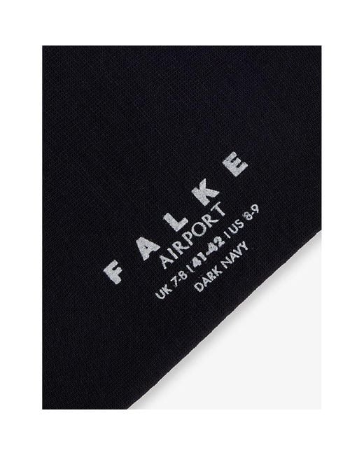 Falke Black Aiport Knee-Length Stretch Wool-Blend Socks for men