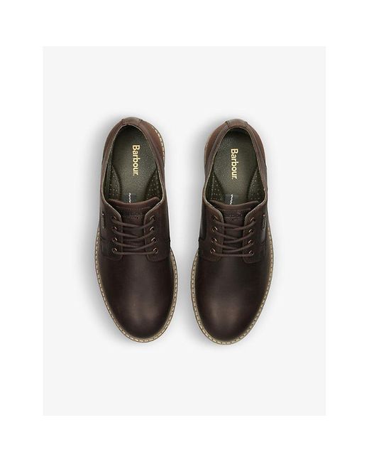 Barbour Sandstone Leather And Canvas Derby Shoes in Brown for Men | Lyst