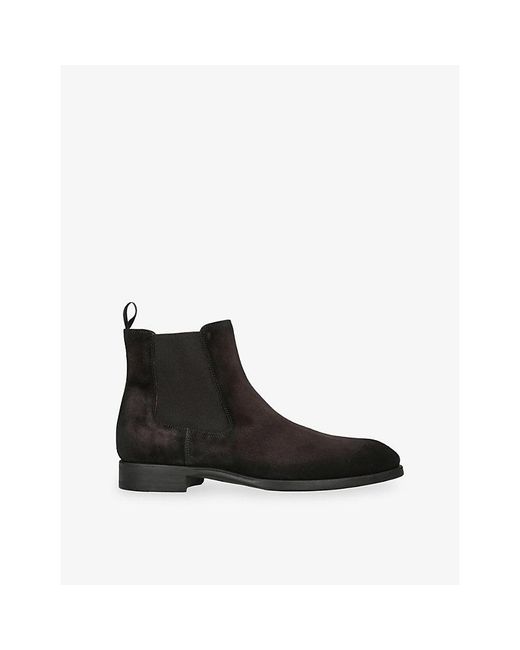 Magnanni Shoes Black Madison Suede Chelsea Boots for men