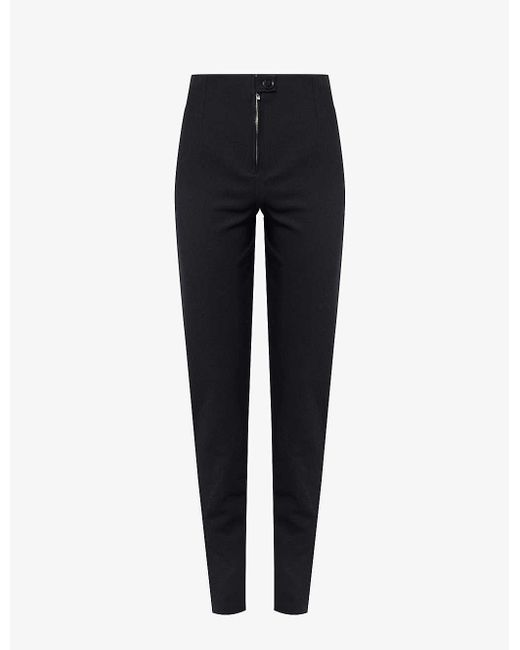 Alaïa Blue Tapered-leg High-rise Stretch-woven Trousers