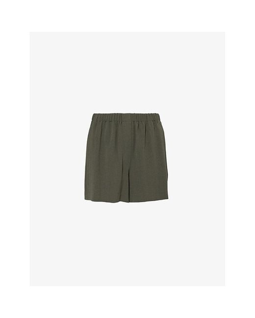 Theory Green Stripe-weave Regular-fit Woven Shorts X