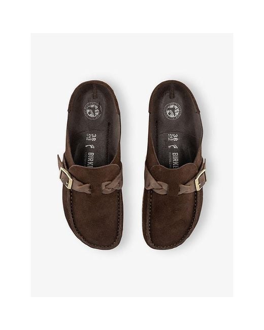 Birkenstock Brown Buckley Braided Suede Clogs