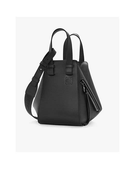 Loewe Black Hammock Compact Leather Top-handle Bag