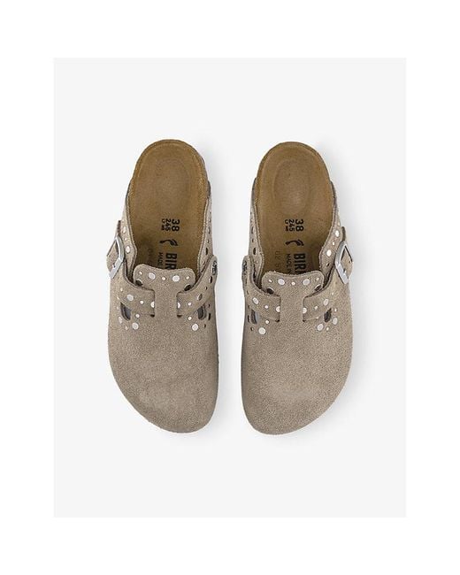 Birkenstock Brown Boston Suede Clogs