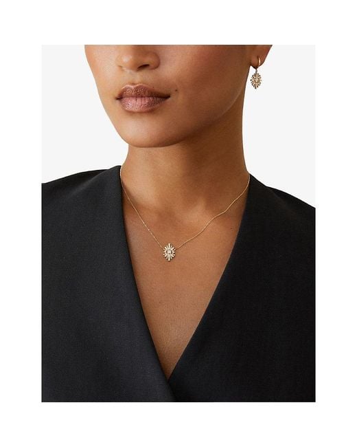 Astley Clarke Metallic Atomic 14Ct- And 0.254Ct Lab-Grown Diamond Pendant Necklace